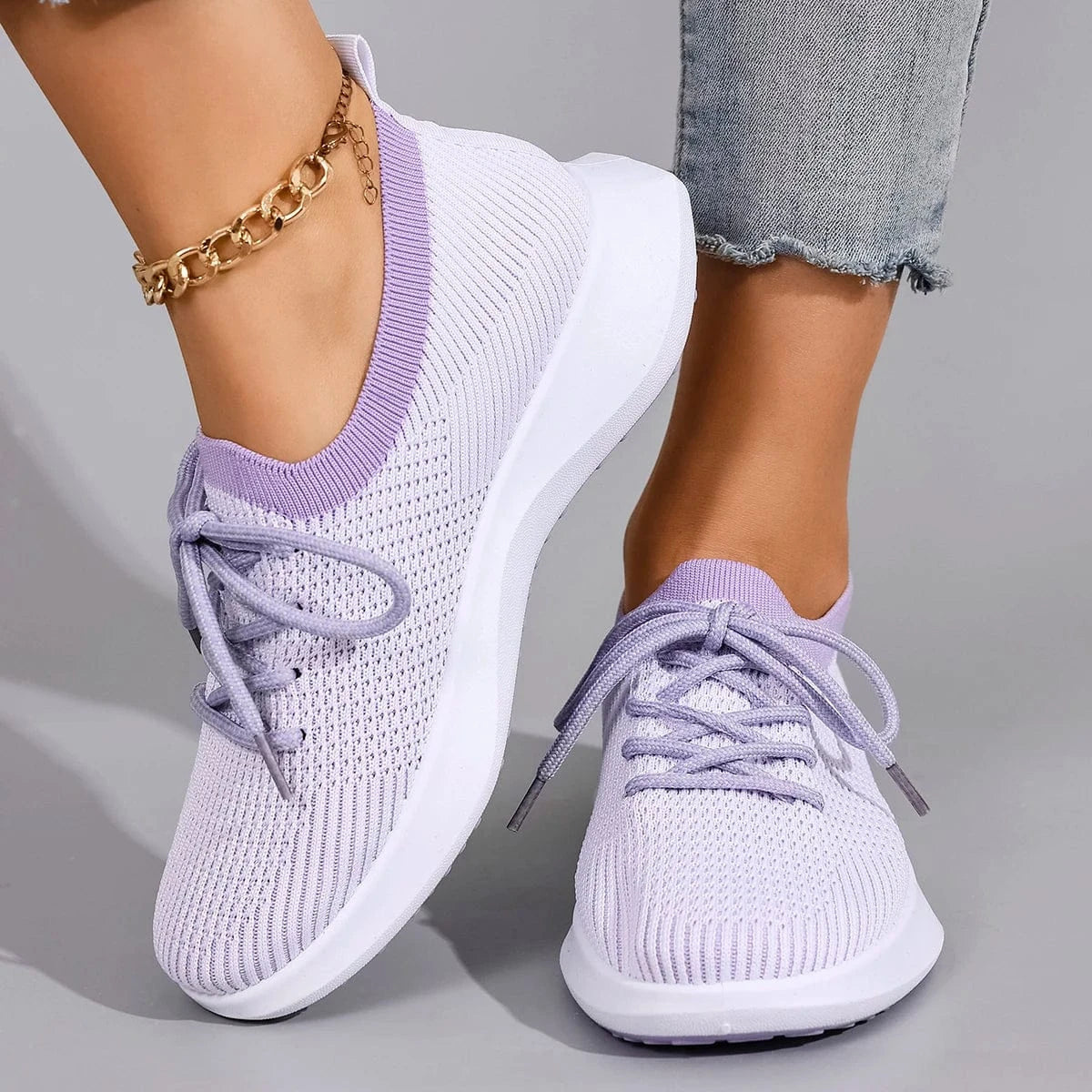 Basket Orthopédique Femme Avec Lacets Conception Antidérapante