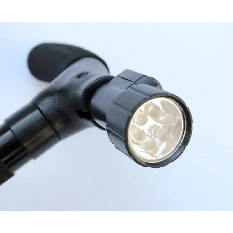 Canne Orthopédique à Quatre Pieds avec Lampe LED sur la Poignée