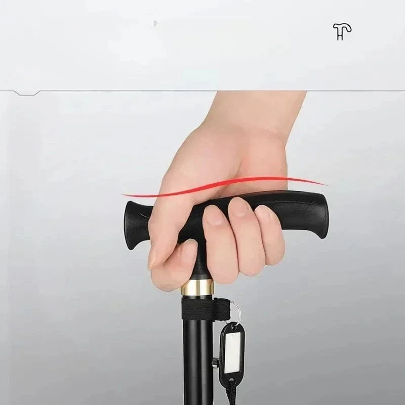 Canne Orthopédique Colorée Pliable pour Personnes Âgées
