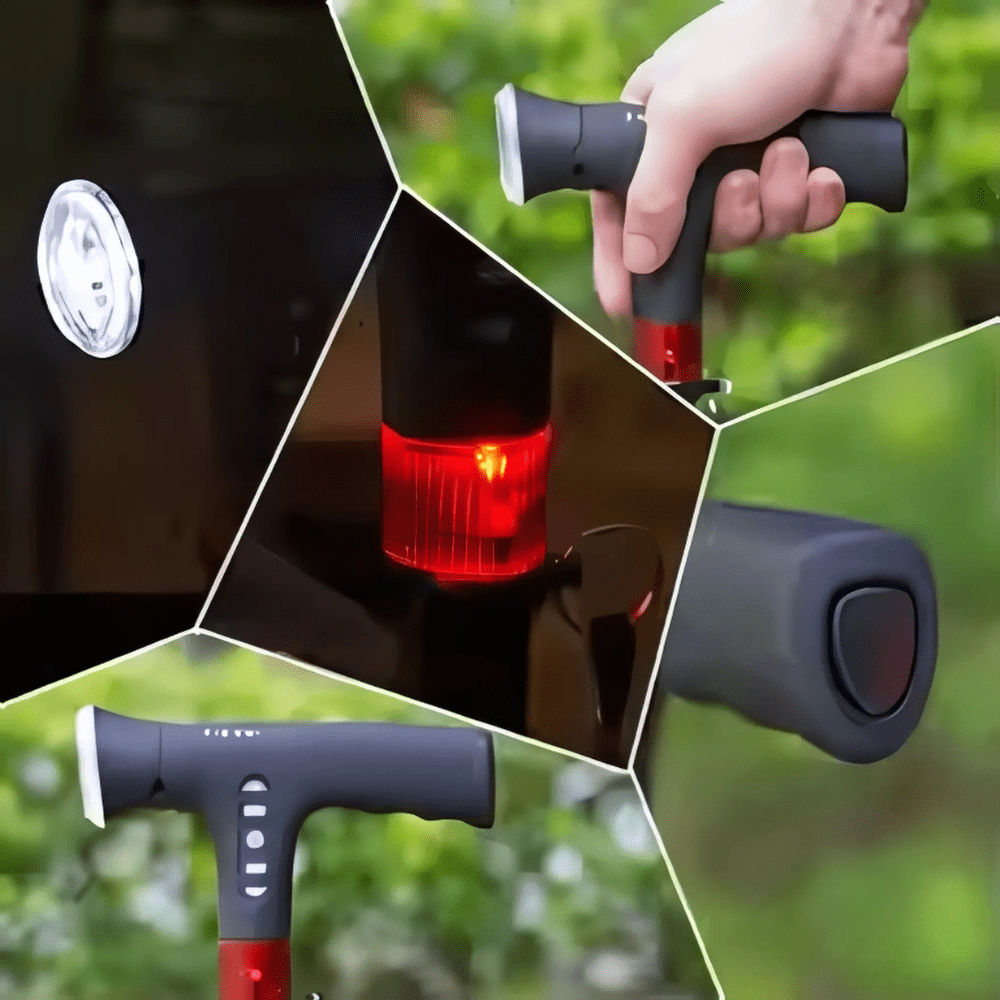Canne Orthopédique Pliante pour Personnes Âgées avec LED Intégré