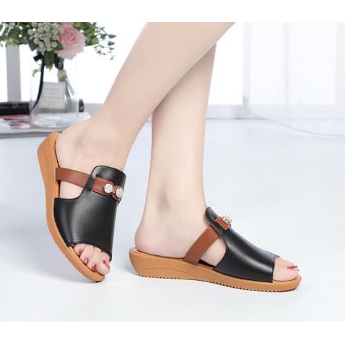 Claquettes à Semelles Orthopédiques et Compensées pour Femmes