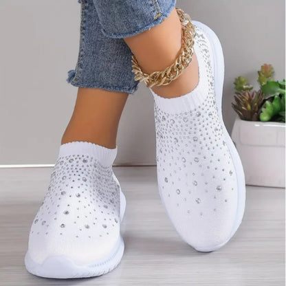 Basket Orthopédique Femme en Tissu Extensible avec Strass