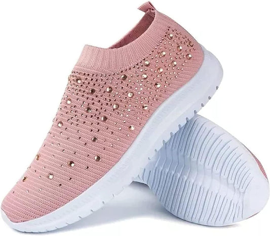 Basket Orthopédique Femme en Tissu Extensible avec Strass