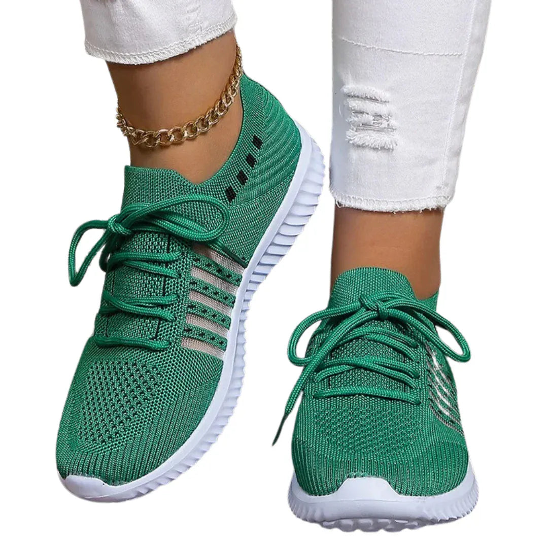 Basket Orthopédique Femme Respirante en Maille Verte