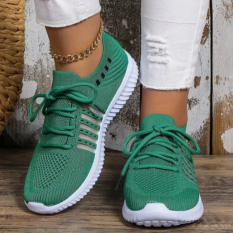 Basket Orthopédique Femme Respirante en Maille Verte