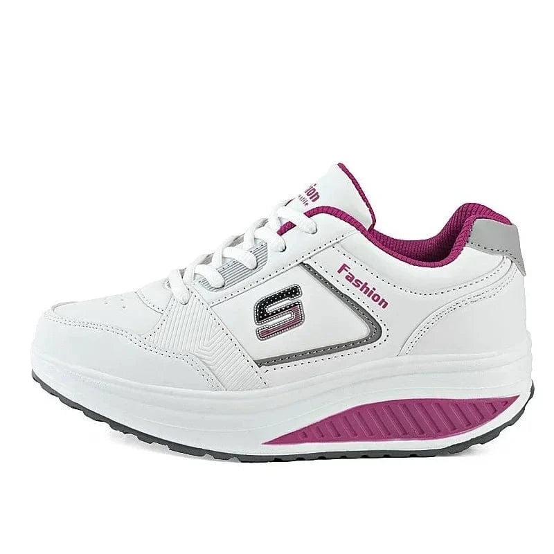 Baskets Respirantes à Plateforme Compensées pour Femme