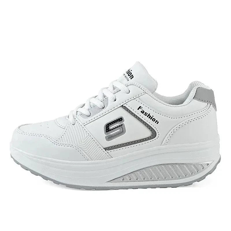 Baskets Respirantes à Plateforme Compensées pour Femme