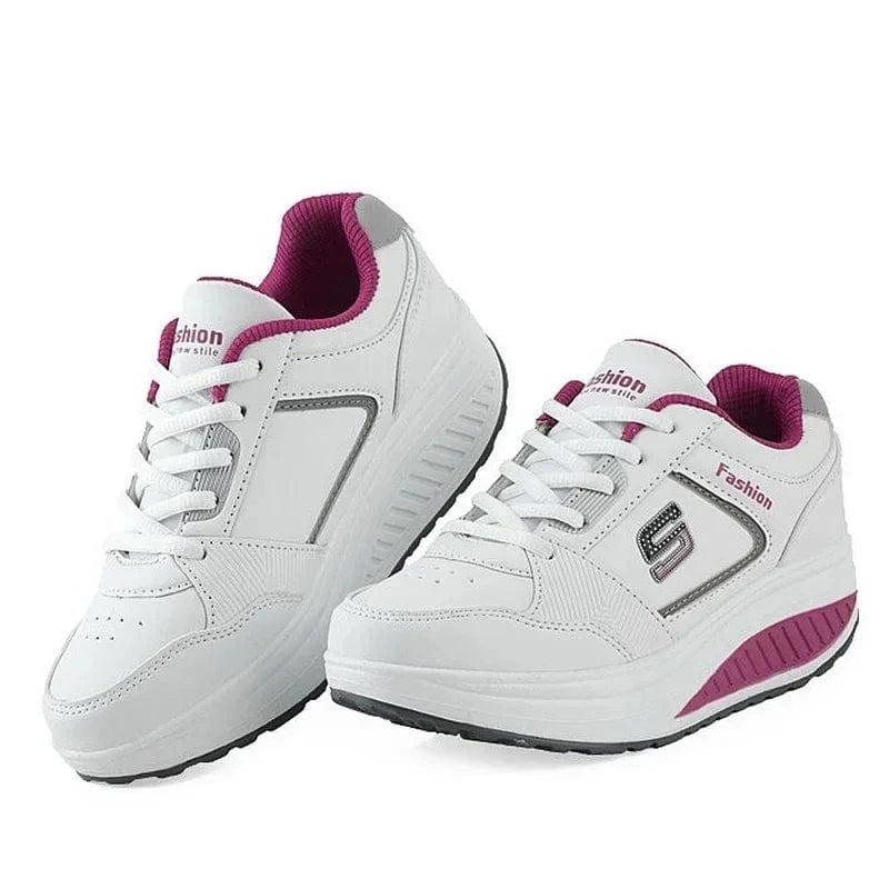 Baskets Respirantes à Plateforme Compensées pour Femme