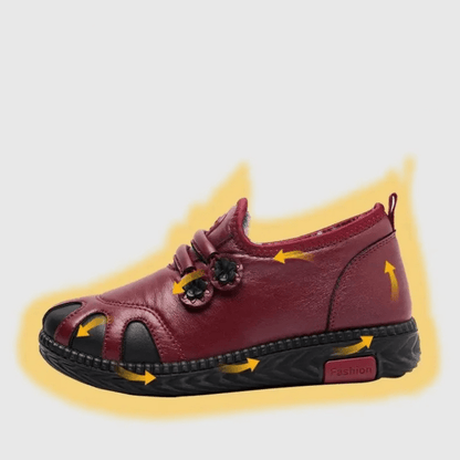 Botte Orthopédique Femme Avec Motif De Fleur Et Intérieur En Fourrure