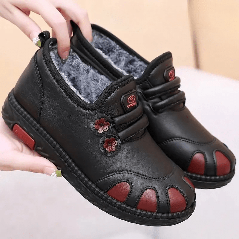 Botte Orthopédique Femme Avec Motif De Fleur Et Intérieur En Fourrure