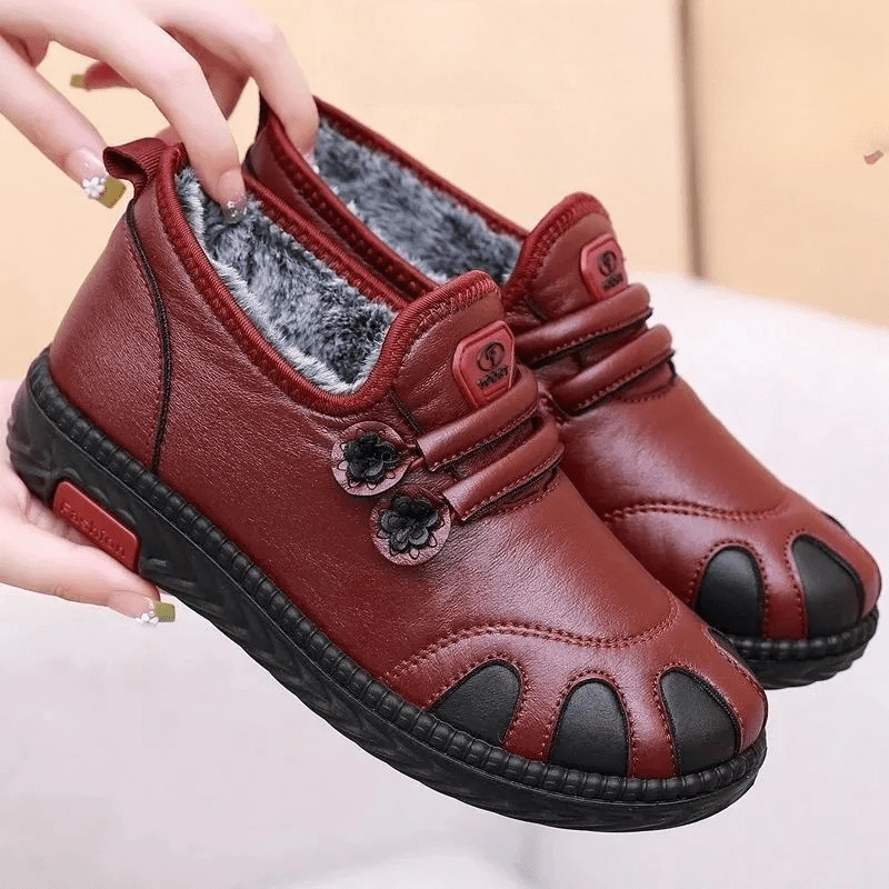 Botte Orthopédique Femme Avec Motif De Fleur Et Intérieur En Fourrure