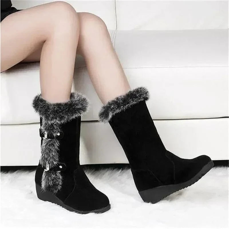 Botte Orthopédique Femme Doublée de Fourrure et à Talon
