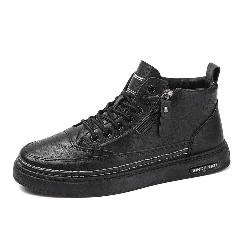 Botte Orthopédique Homme Style Lisse avec Semelle Haute