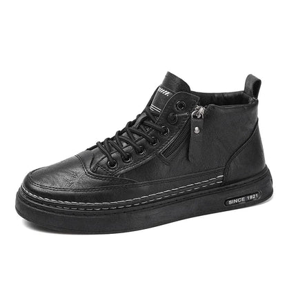 Botte Orthopédique Homme Style Lisse avec Semelle Haute