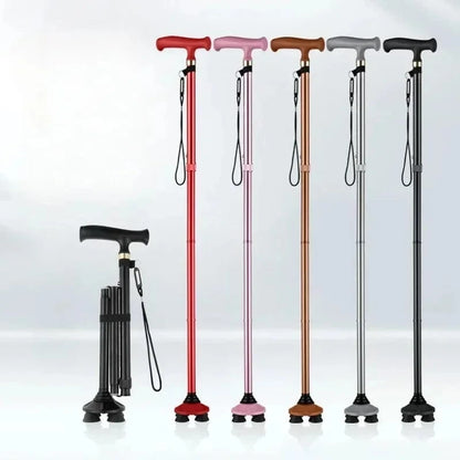 Canne Orthopédique Colorée Pliable pour Personnes Âgées