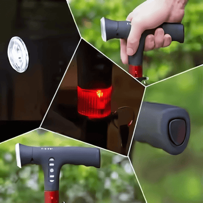 Canne Orthopédique Pliante pour Personnes Âgées avec LED Intégré