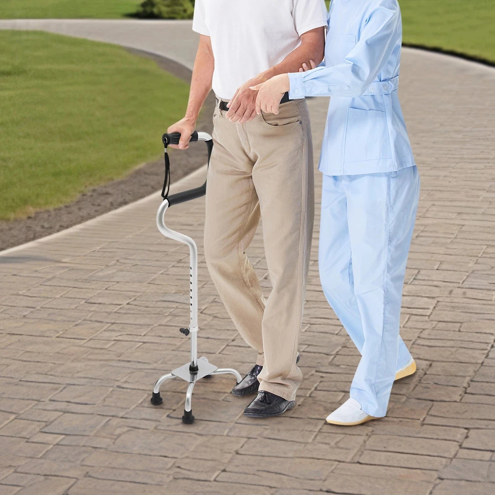 Canne Orthopédique Télescopique Pliable pour Personnes Âgées