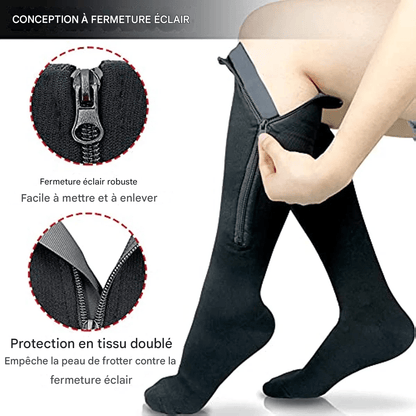 Chaussette Orthopédique Femme Montante avec Fermeture Éclair