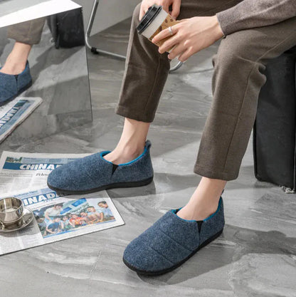 Chausson Orthopédique Façon Mocassin Bleu Marine pour Homme