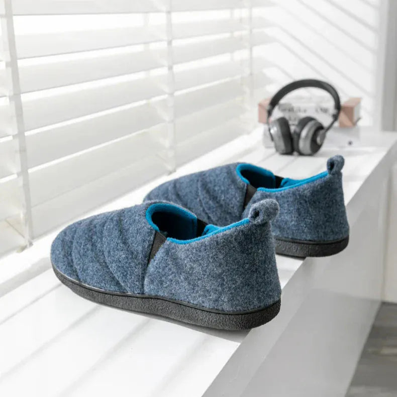 Chausson Orthopédique Façon Mocassin Bleu Marine pour Homme