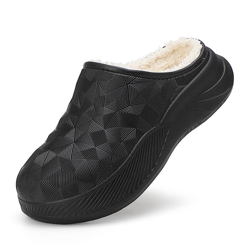 Chausson Orthopédique Homme Imperméable avec Intérieur en Fausse Fourrure