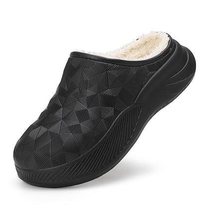 Chausson Orthopédique Homme Imperméable avec Intérieur en Fausse Fourrure