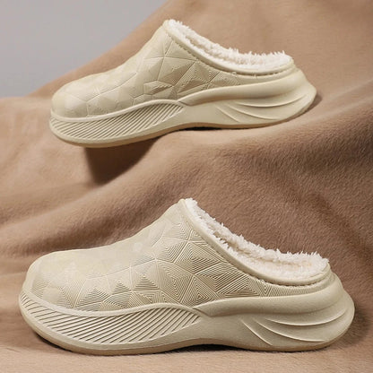 Chausson Orthopédique Homme Imperméable avec Intérieur en Fausse Fourrure