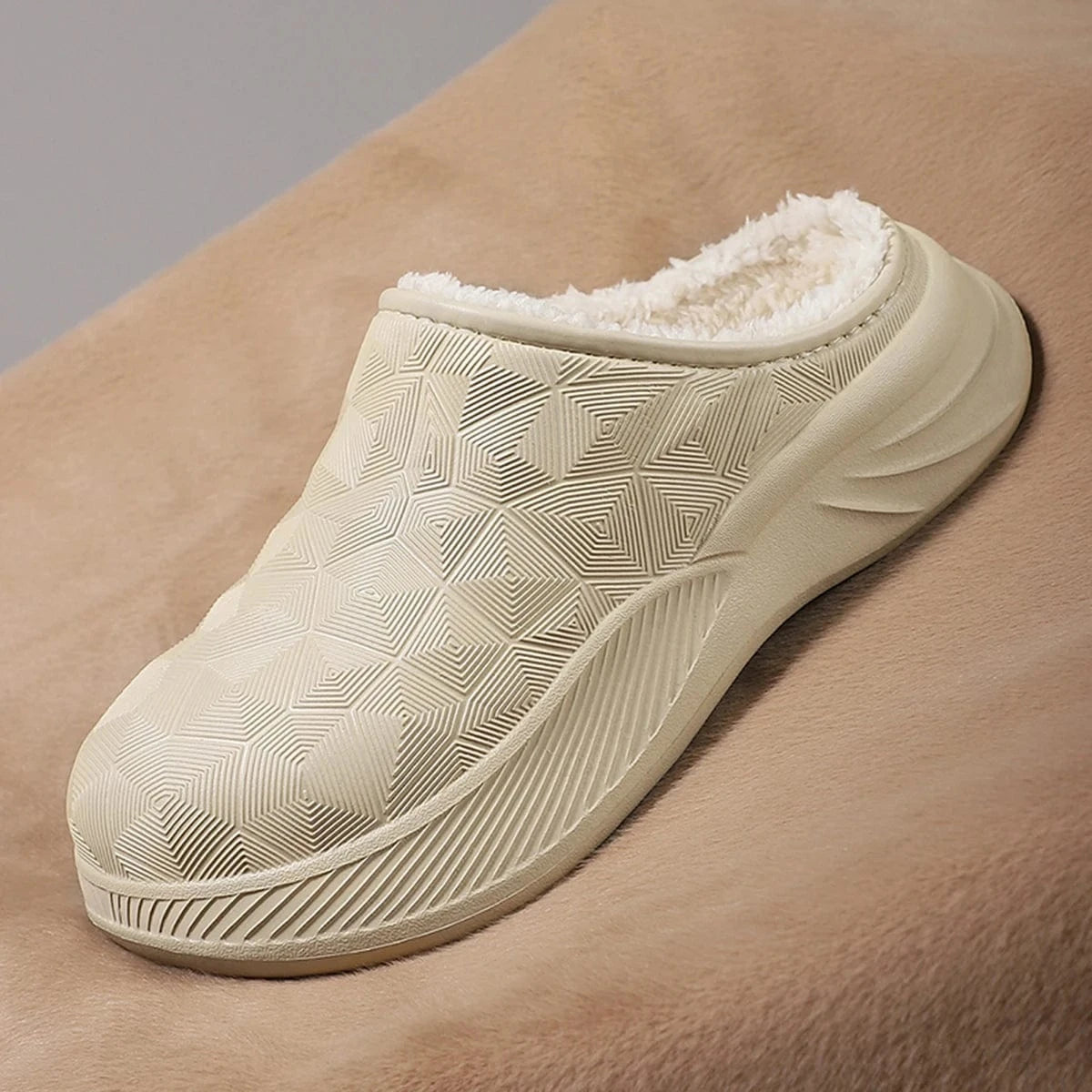 Chausson Orthopédique Homme Imperméable avec Intérieur en Fausse Fourrure