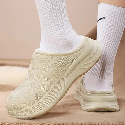 Chausson Orthopédique Homme Imperméable avec Intérieur en Fausse Fourrure