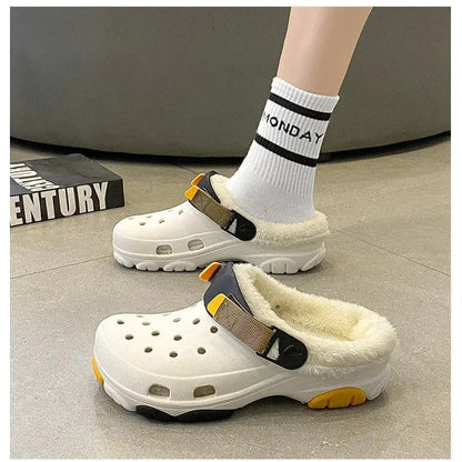 Chausson Orthopédique Homme Léger avec des Trous et Intérieur en Fausse Fourrure
