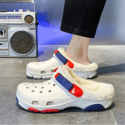 Chausson Orthopédique Homme Léger avec des Trous et Intérieur en Fausse Fourrure