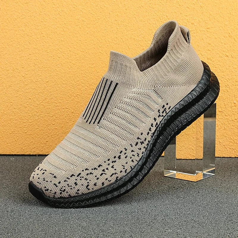 Chaussure Orthopédique Homme Respirante en Maille Marron