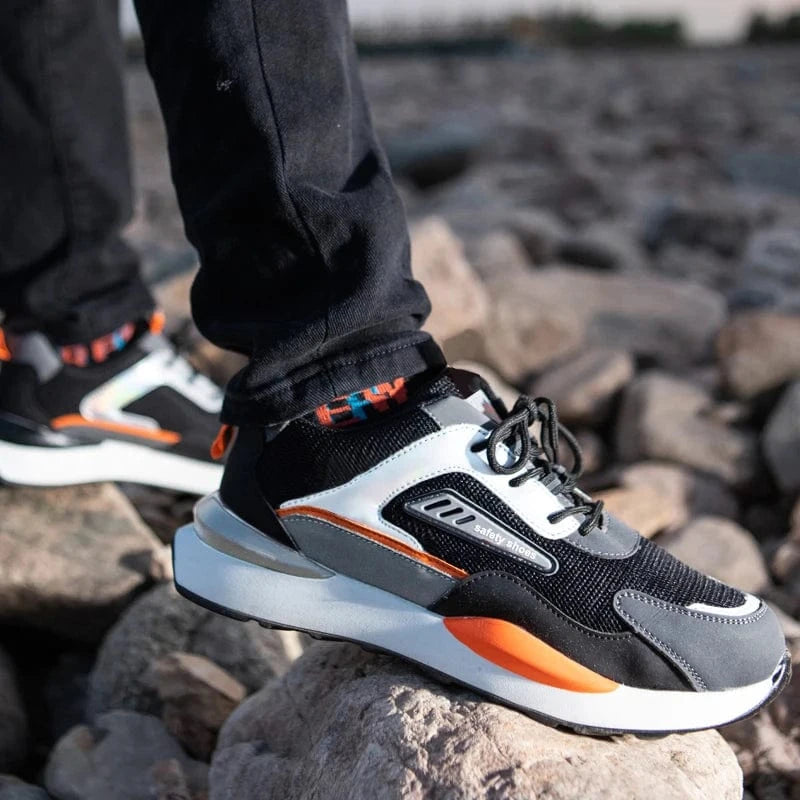 Chaussures de Sécurité Orthopédique avec des Bandes Blanches sur Le Côté