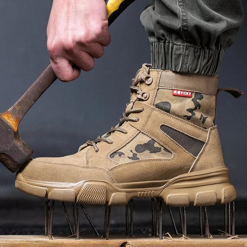 Chaussures de Sécurité Orthopédique Style Militaire avec Lacets