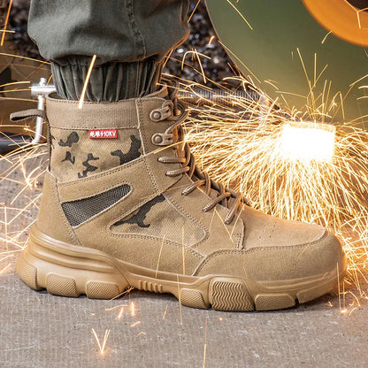Chaussures de Sécurité Orthopédique Style Militaire avec Lacets