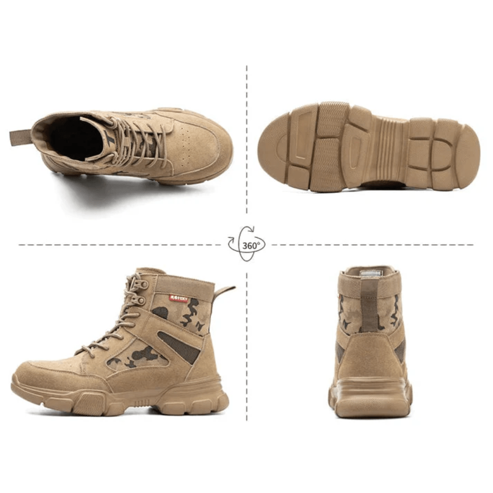 Chaussures de Sécurité Orthopédique Style Militaire avec Lacets