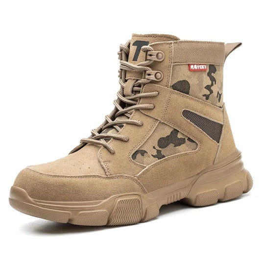 Chaussures de Sécurité Orthopédique Style Militaire avec Lacets