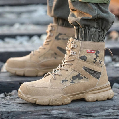 Chaussures de Sécurité Orthopédique Style Militaire avec Lacets