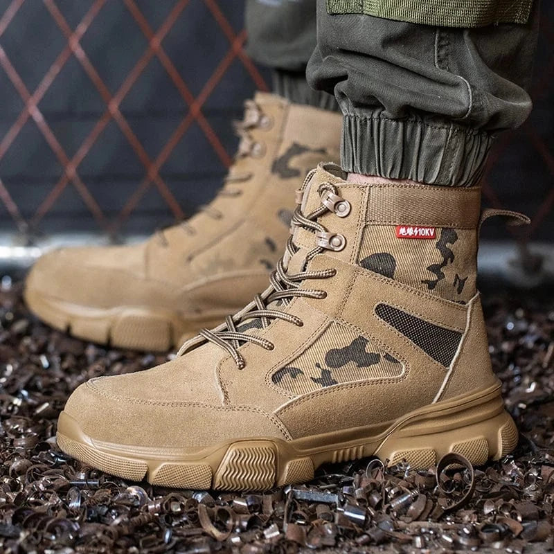 Chaussures de Sécurité Orthopédique Style Militaire avec Lacets