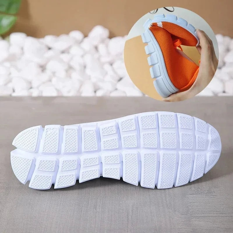 Chaussures Orthopédiques Oranges à Lacets pour Femme.