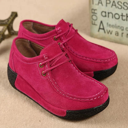 Chaussures Orthopédiques Rouges à Lacets pour Femme