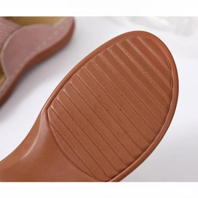 Claquette Orthopédique aux Fleurs Brodées pour Femme