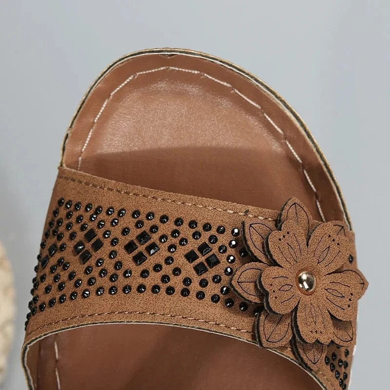 Claquette Orthopédique Femme avec des Motifs Floraux