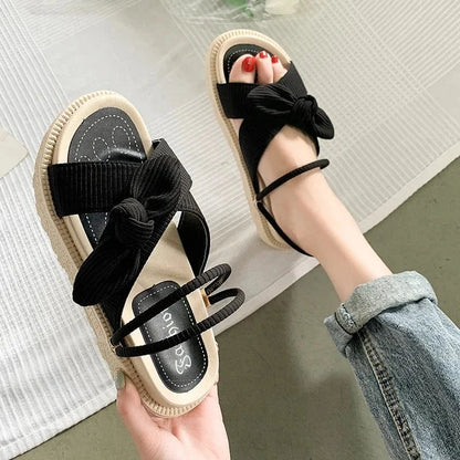 Claquette Orthopédique Femme avec Nœud Papillon