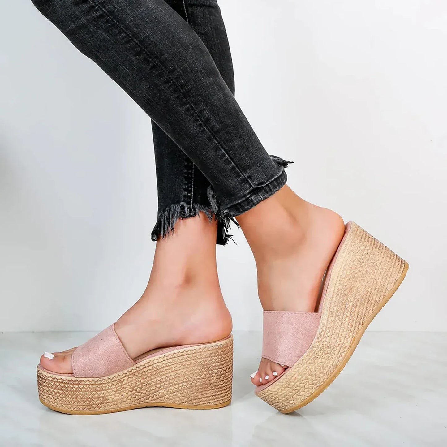 Claquette Orthopédique Femme avec Talon Compensé