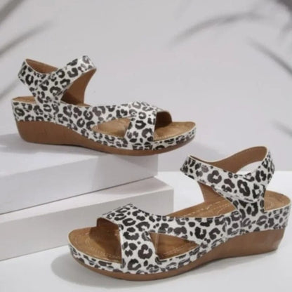 Claquette Orthopédique Femme en Imprimé Léopard