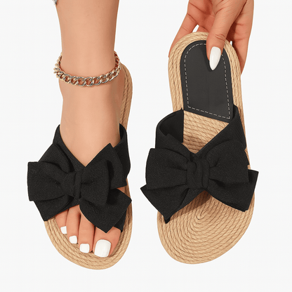 Claquette Orthopédique Femme Plate Avec Un Nœud