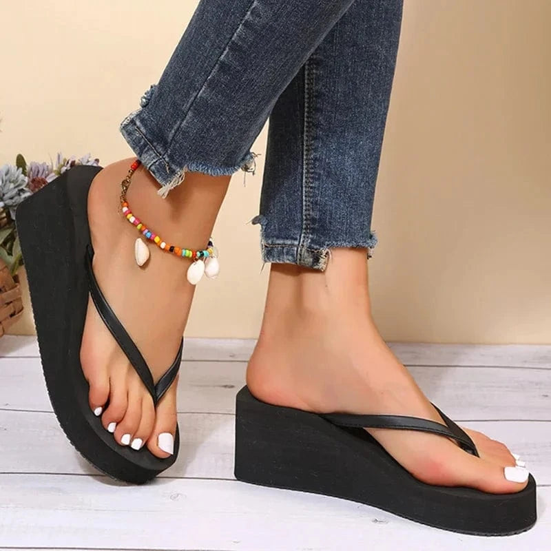 Claquette Orthopédique Femme Style Plateforme à Talon