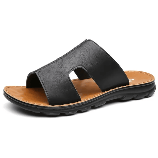 Claquette Orthopédique Homme en Cuir Aspect Luxueux