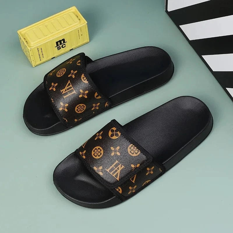 Claquette Orthopédique Homme en Similicuir avec Des Motifs